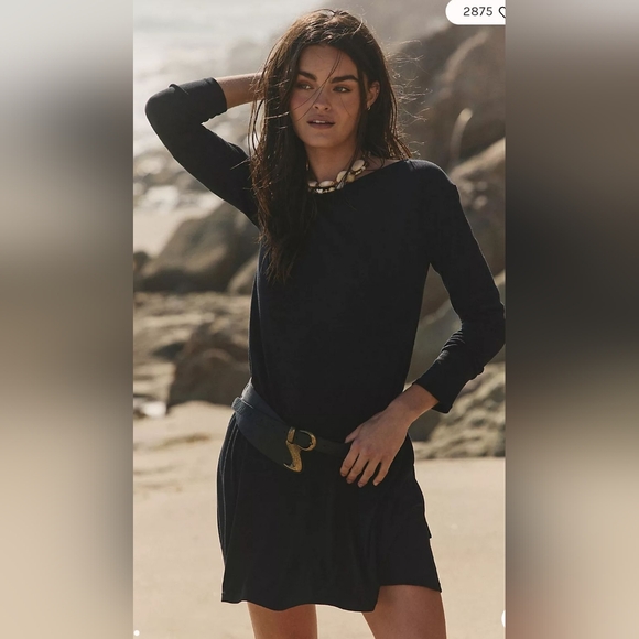 Free People Dresses & Skirts - Free People Good Feels Long Sleeve Mini Dress XL, Black